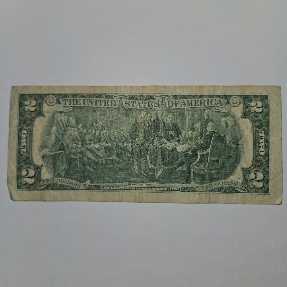 RARE 1976 Two Dollar Bill in Hard Sleeve - Circulated - (B380) - Picture 7 of 10